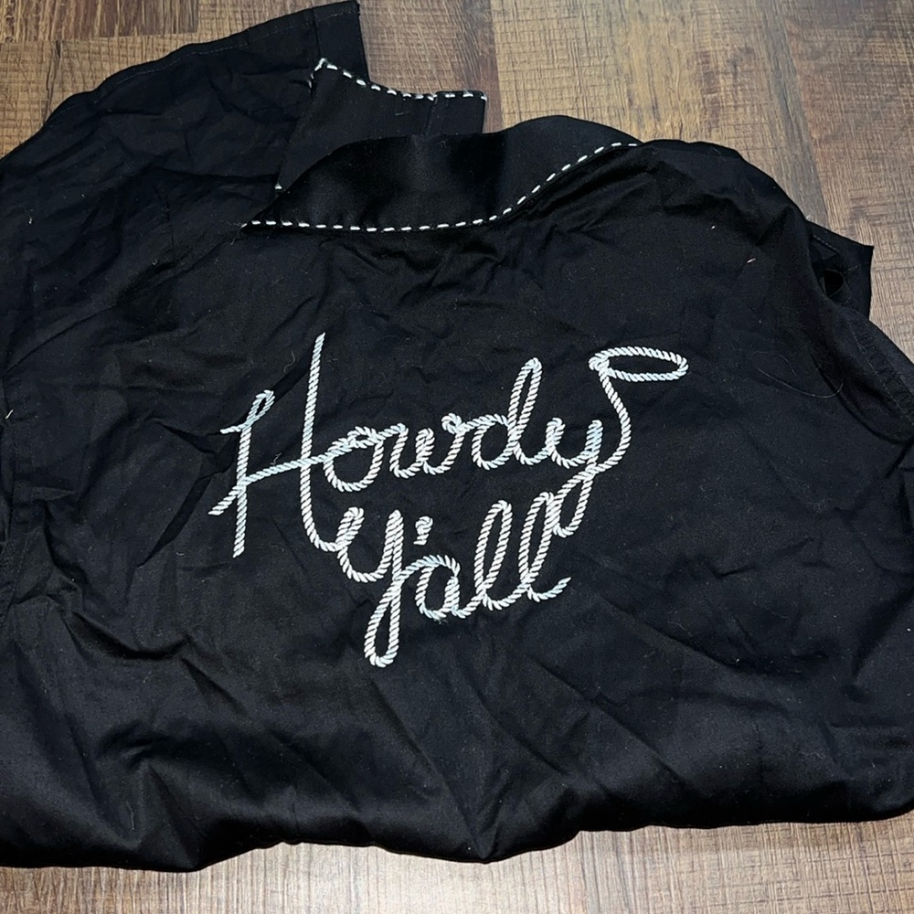 Black womens  rock & roll denim pearl snap